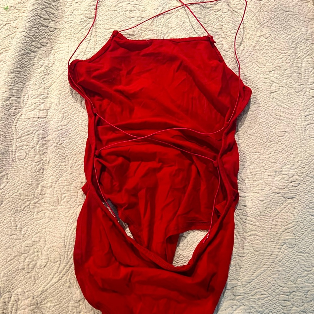 Red body suit